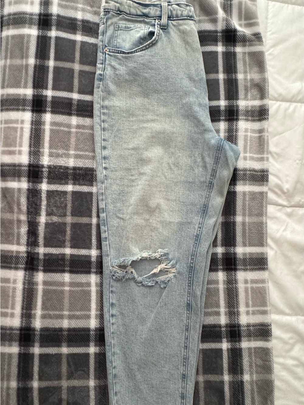 wild fable Light Blue Distressed Mom Jeans - Picture 2 of 5